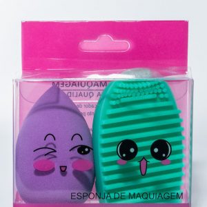 Спонж для макияжа+щетка для очищения кистей, 4
